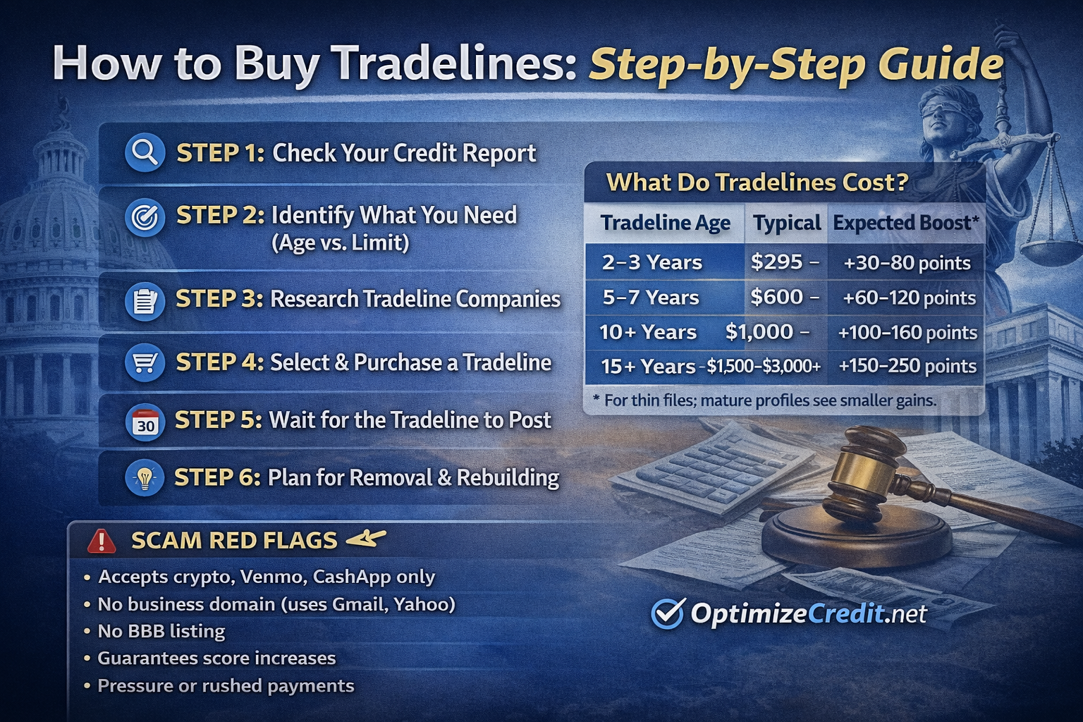How to buy tradelines step-by-step process guide, infographic - Free Credit Stock Photo