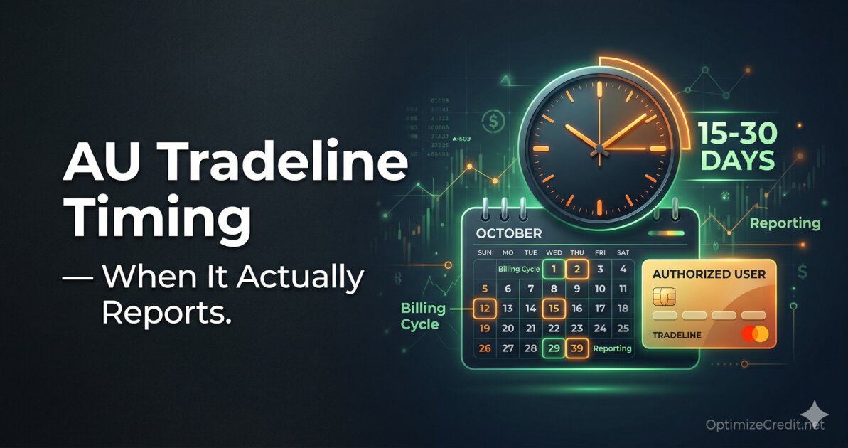 Timeline chart showing optimal timing to add and remove authorized user tradelines
