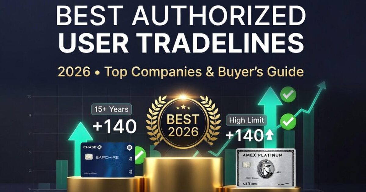 Comparison chart of top authorized user tradeline companies with pricing and ratings