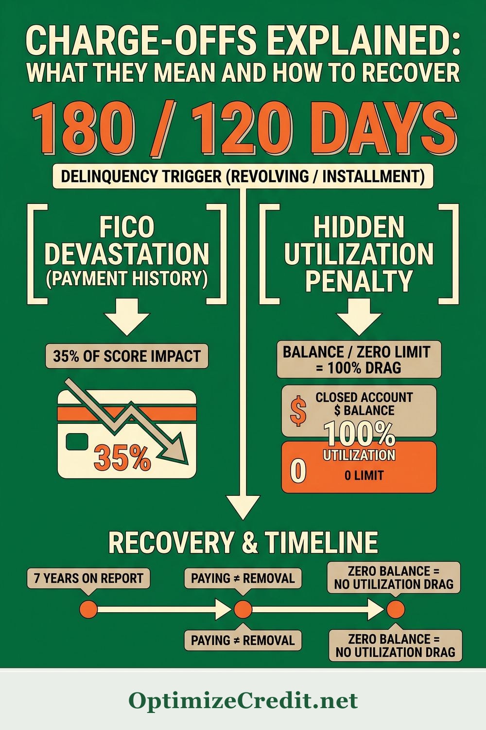 Charge-Offs Explained: What They Mean and How to Recover infographic — OptimizeCredit.net