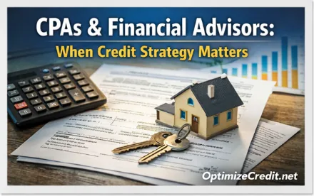 Framework for CPAs and financial advisors to add credit optimization services