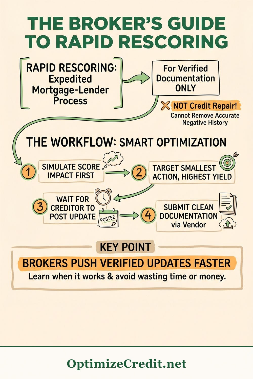 The Broker's Guide to Rapid Rescoring infographic — OptimizeCredit.net