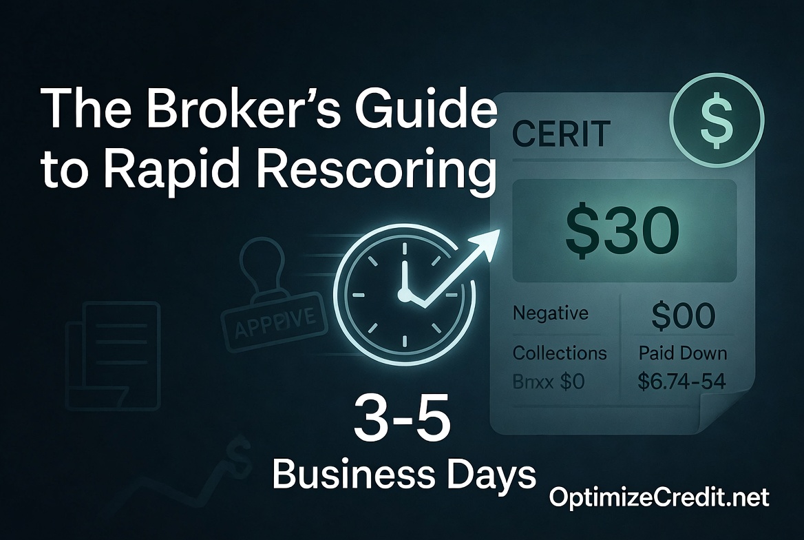 Step-by-step rapid rescoring workflow for mortgage brokers and loan officers