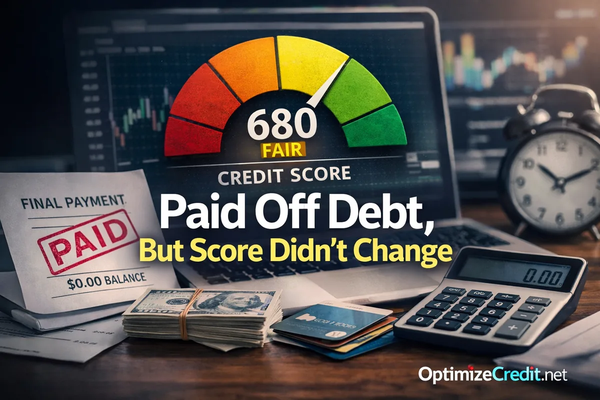 Troubleshooting guide for when credit score does not improve after paying off debt