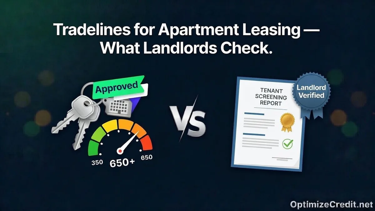 Checklist showing credit score requirements for apartment rental approval